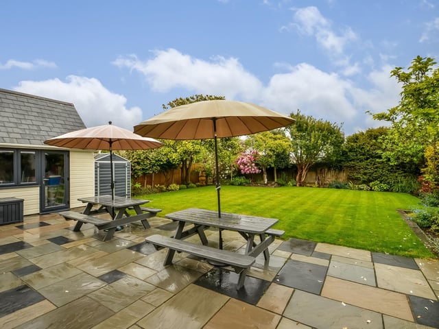 The patio and garden