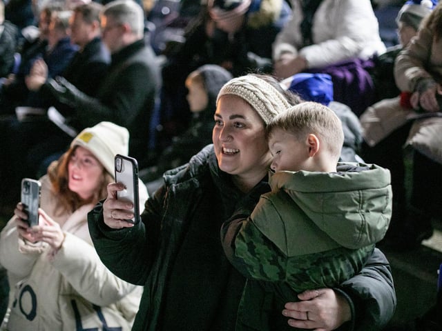 Everyone had to wrap up warm in the bitter cold