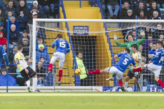 New Gosprt Borough signing Billy Bodin scores Torquay's winner at Fratton Park in February 2014