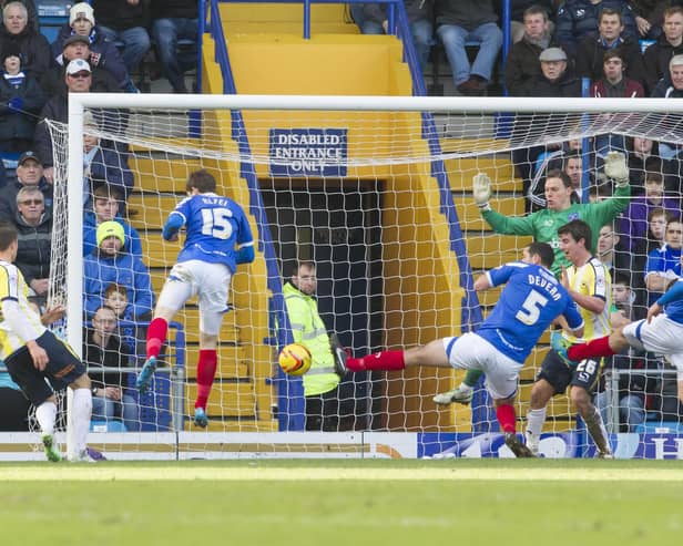 New Gosprt Borough signing Billy Bodin scores Torquay's winner at Fratton Park in February 2014