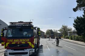 Firefighters closed off part of London Road due to the incident. Picture: Cosham Fire Station