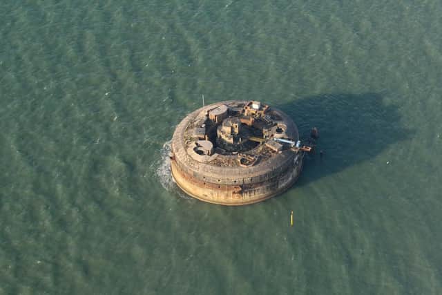 Horse Sand Fort, in the Solent, is on the Historic England heritage at risk register. It has been given a priority category of C and the scheduled monument is described as being in a poor condition. Picture: Sarah Standing (180830-270)