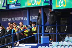 Kenny Jackett has kept a low profile at Pompey's last two matches following his operation. Picture: Joe Pepler