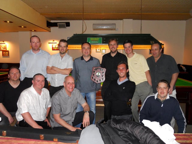 The Portsmouth and Gosport league teams that went head-to-head in 2010.Top (left to right): Dave Hume, Simon Munday, Tony Hansford, Paul Foster, Steve Bennett, Paul West. Bottom (left to right): Pascal Richard, Pete Oughton, Dave Joss, Richie Hickman and Dave Coombs.