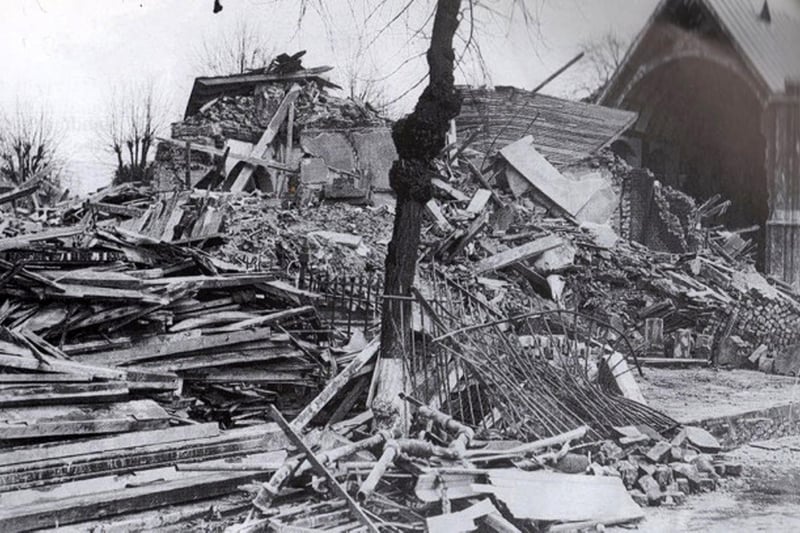 The Bishop’s House, Edinburgh Road after the air raid of January 10, 1941.