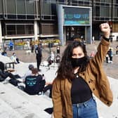 University student Destiny Karakus at the Black Lives Matter protest in Portsmouth. Picture: David George