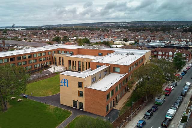The huge new building features more than 70 classrooms as well as a science, technology, engineering, arts and mathematics centre.