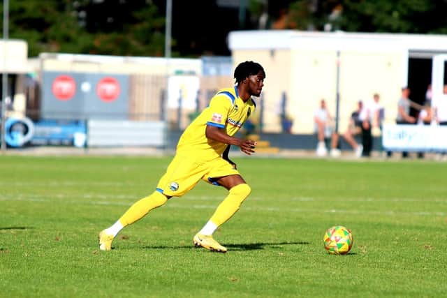 Billie Busari on his Gosport return against Truro. Picture by Tom Phillips