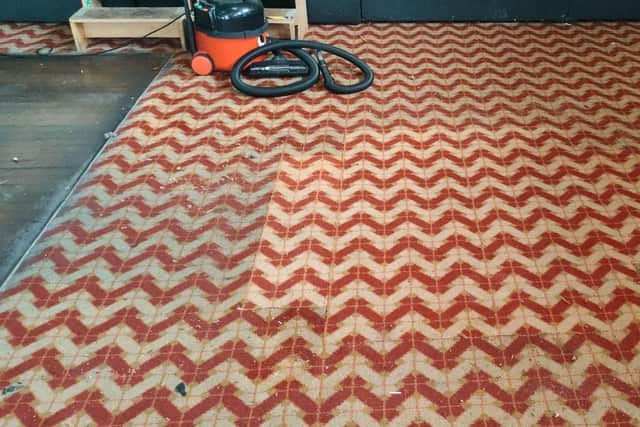 The carpet after it was restored. Picture: Russell Simpson.