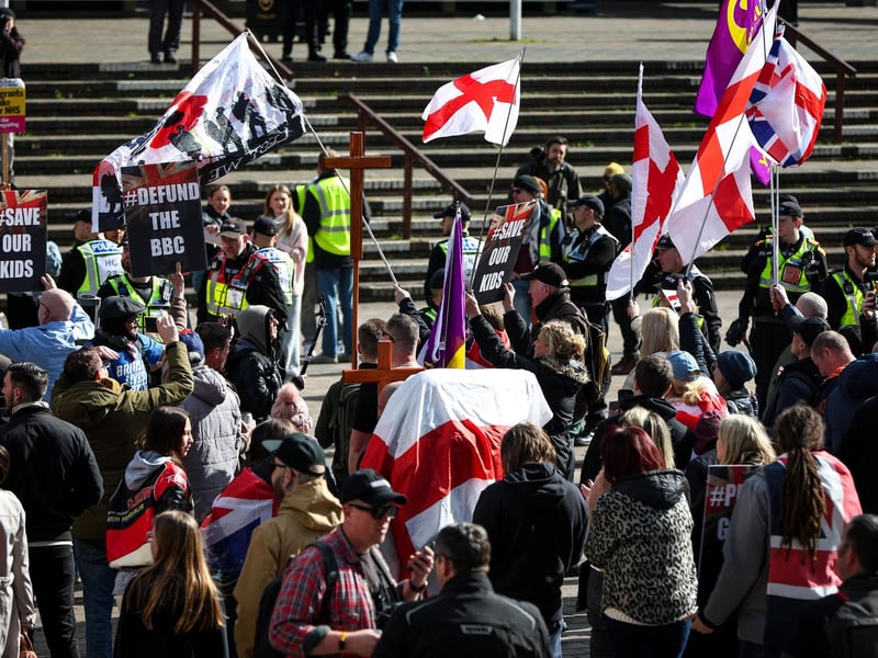 There were a number of police officers in attendance and no reported incidents. Picture: Chris Moorhouse (150325-082)
