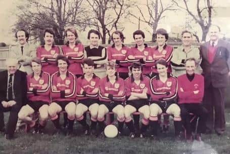 Trevor Brock is on the far left of the back row in this Horndean 1982/83 team picture