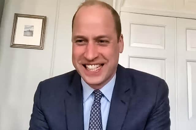 Handout video grab issued by Kensington Palace of The Duke of Cambridge speaking to a group of workers via video call who were involved in the build, before he opened the NHS Nightingale Hospital in Birmingham. This included medical staff, logistical staff, military staff and the project director.  Kensington Palace/PA Wire