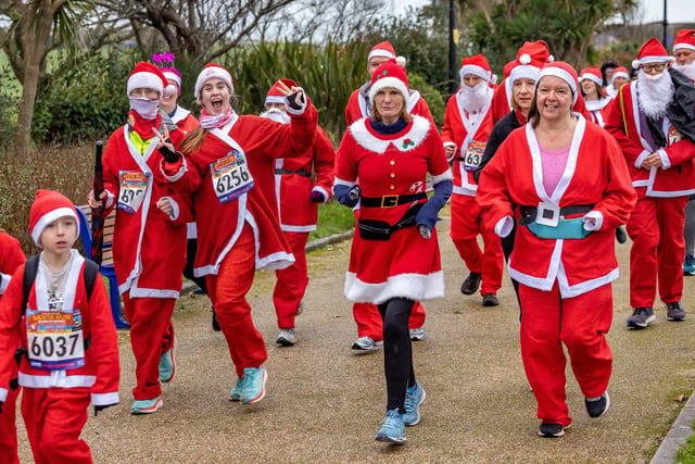The Santa Fun Run at Southsea Castle