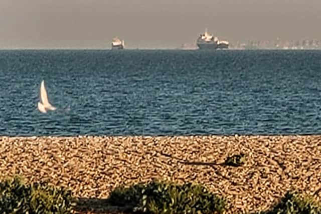 A mirage of an 'Eastern bloc' city hovering above the Solent has been spotted from Eastney