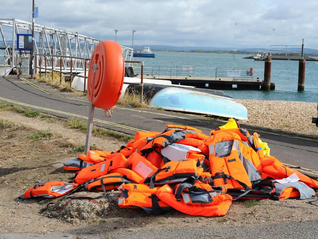 The aftermath at the RNLI in Ferry Road, Eastney, Portsmouth, on Monday, September 7, 2026, after hundreds of protestors descended on Portsmouth vowing to prevent 140 migrants who arrived in a small boat stepping onto dry land.
Picture: Sarah Standing (070926-931)
