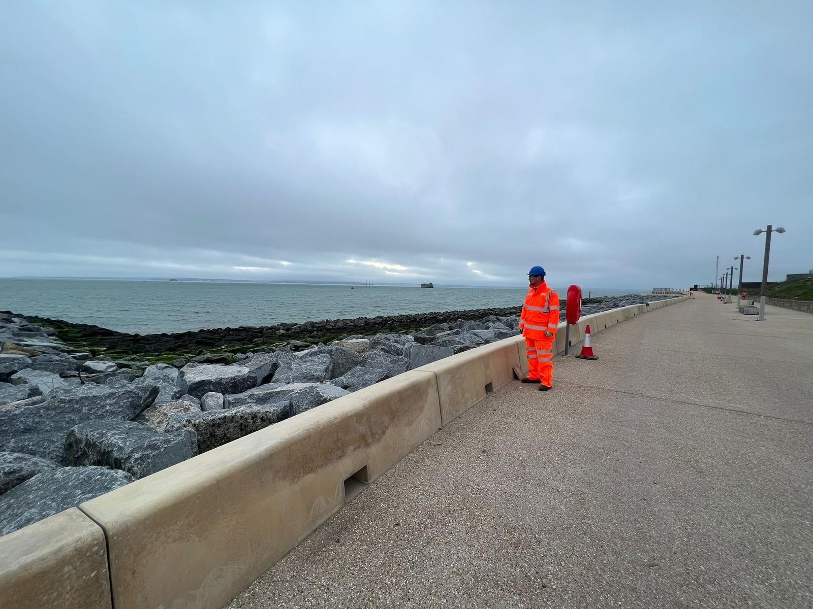 Portsmouth MP visits Southsea Coastal Defence Scheme to see progress