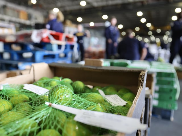 Fresh food being loaded onto the ship.