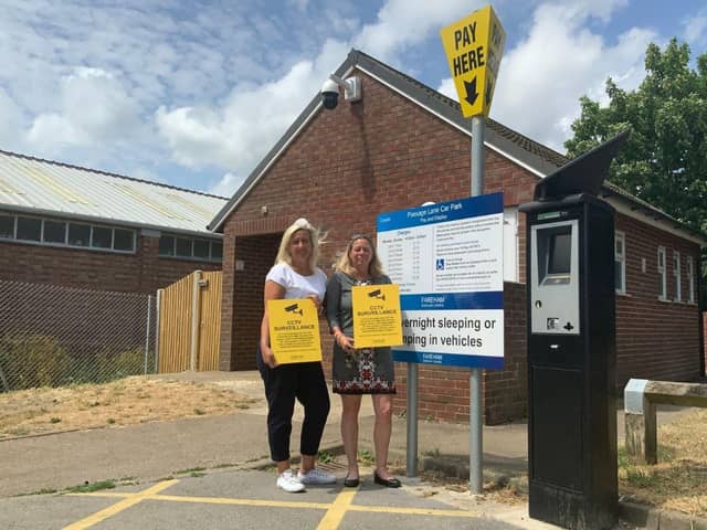 Councillors at installation of CCTV in Warsash.