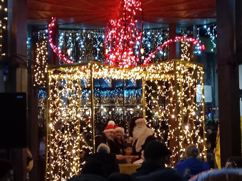 Thousands gathered for the Fareham Christmas Lights switch-on despite poor weather. Picture: Isaac Maddock.