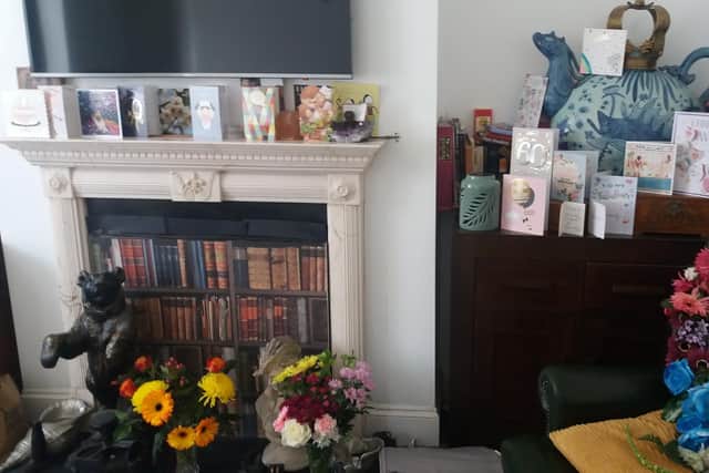 Some of the many cards and flowers left on Zoe's doorstep.