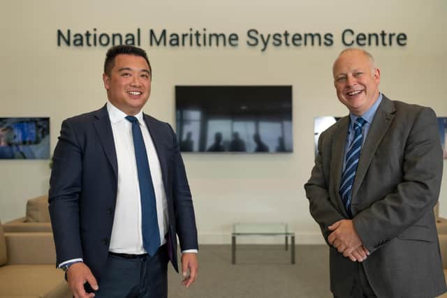 Alan Mak, Havant MP, pictured with  Havant resident and maritime programmes director at the  National Maritime Systems Centre, Stewart Hyder, right.