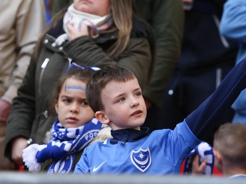 Pompey fans at Wembley against Sunderland in the Checkatrade Trophy final on March 31, 2019. Picture: Habibur Rahman