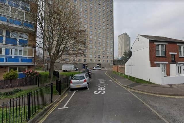 The robbery happened outside Edgbaston House in Somer's Town. Picture: Google Street View.
