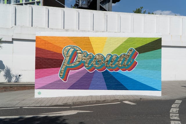 The Frustrated Creative (AKA Holly Milner) created this fantastic Pride mural. Picture: Nuno Cardoso