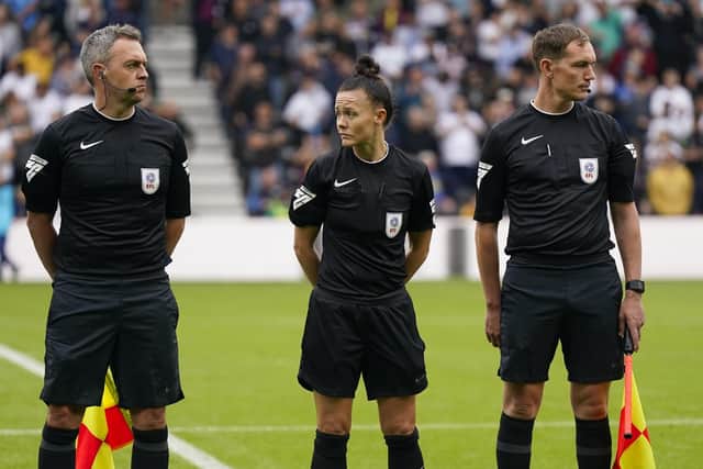 Referee Rebecca Welch took charge of Pompey's 1-1 draw with Derby on Saturday