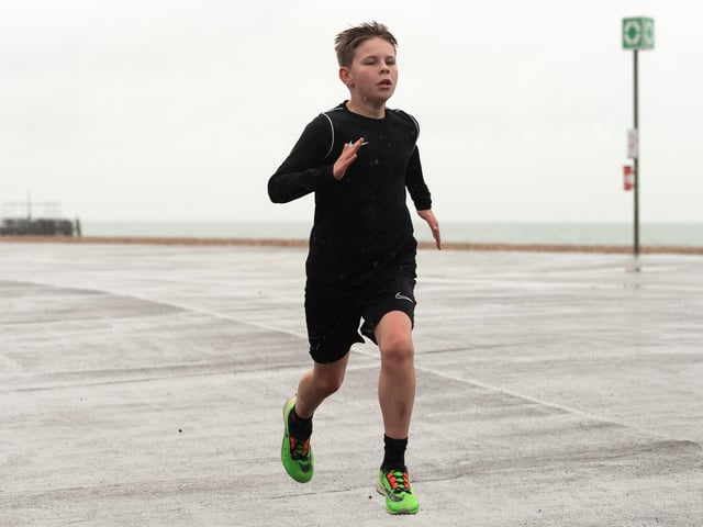 A young competitor in the Southsea parkrun. Picture: Keith Woodland (010421-45)