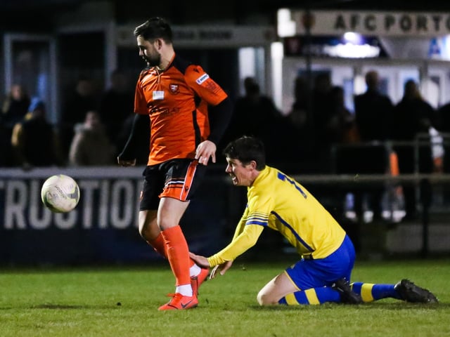 Portchester (orange) v Meon Milton. Picture by Nathan Lipsham