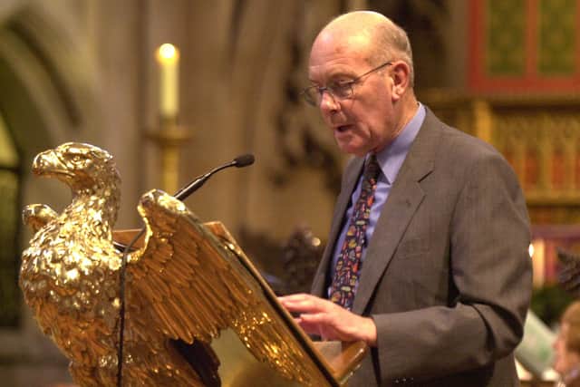 A reading by Brian Kidd at The News Christmas Carol Service 2003 at St Mary's Church. Picture: Malcolm Wells ( 036151-142 )