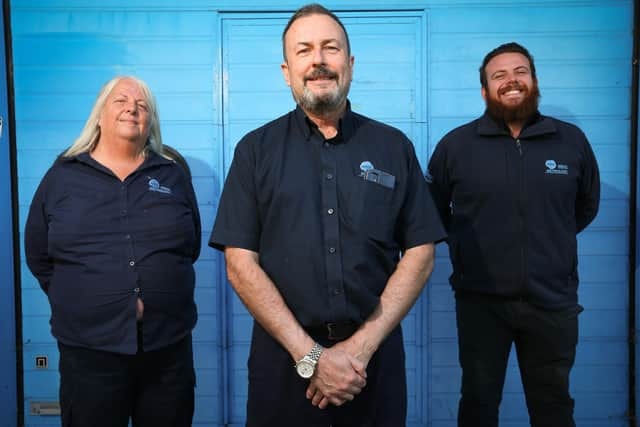 From left, Michelle Eadon, Russ Johnston and Craig George at Mech Metrology.
Picture: Chris Moorhouse