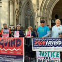 Portsmouth residents and members of the community campaign group Let's Stop Aquind, outside the Royal Courts of Justice in London during November's judicial review
Picture: Tom Pilgrim/PA Wire