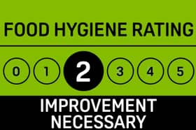 Crofton Lodge, Crofton Lane, Fareham, received a food hygiene rating of two following an inspection on August 4.