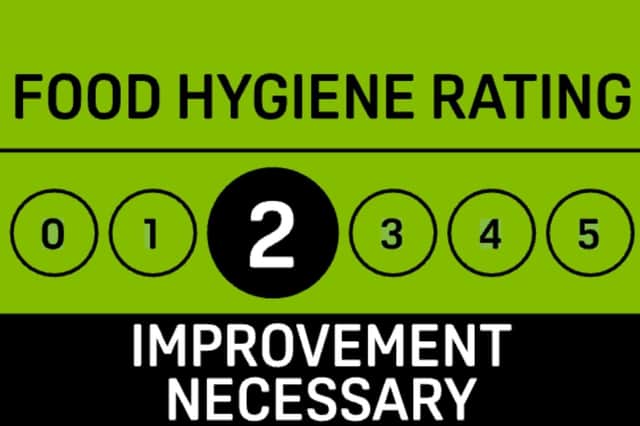 Crofton Lodge, Crofton Lane, Fareham, received a food hygiene rating of two following an inspection on August 4.
