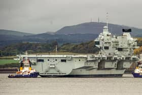 HMS Prince of Wales near Rosyth dock in Fife, Scotland, in October 2022. Picture: LISA FERGUSON