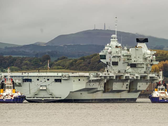 HMS Prince of Wales near Rosyth dock in Fife, Scotland, in October 2022. Picture: LISA FERGUSON