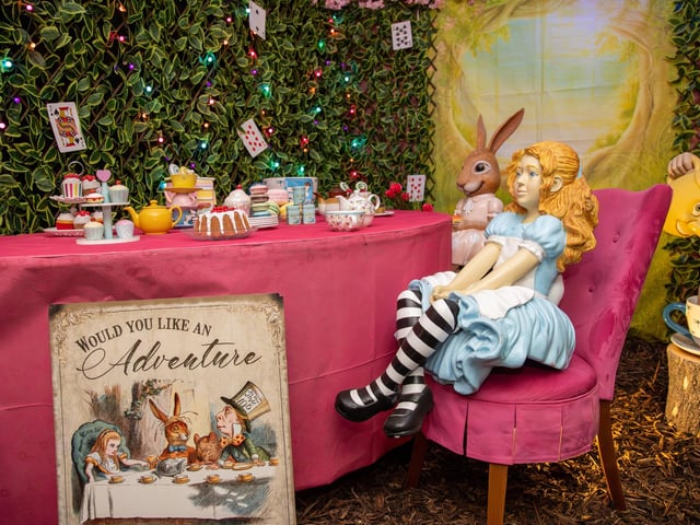 Alice in Wonderland at the Enchanted Walk at Keydell Nurseries.Photos by Alex Shute