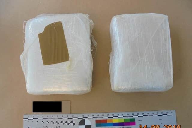 The cocaine seized when Border Force searched Davies.