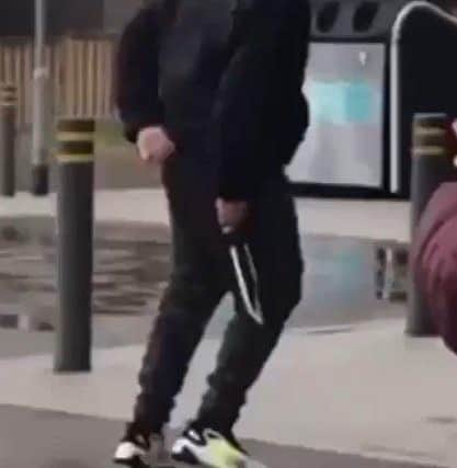 Officers arrested a 12-year-old boy from Portsmouth on May 1 on suspicion of threatening a person with a blade/sharply pointed article in a public place. Video footage shows a boy with a knife at the Somers Town Hub in Portsmouth. Picture: Snapchat
