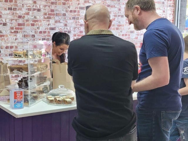 The Cookie Queen opened yesterday (May 14) on Cosham High Street, and queues of people lined up out the door to sample New York style stuffed cookies, and cookie pie slices. Gemma Daysh, the business owner, estimates hundreds of people visited the bakery. Picture: Gemma Daysh.