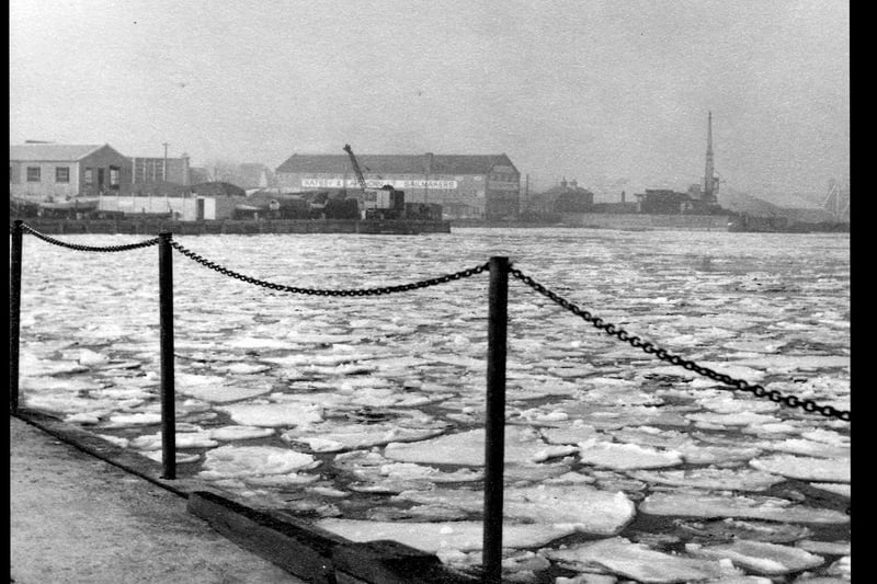 Ice floes in Portsmouth Harbour in the winter of 1963. This picture was taken from Camper and Nicholson's yard by Mr AJ Brickwood.