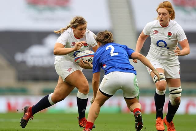 Vickii Cornborough in action against France  at Twickenham last November. Photo by Julian Finney/Getty Images.