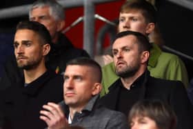 Nathan Jones, right, was at St Mary's on Wednesday night for Southampton's Carabao Cup win against Sheffield Wednesday.     Picture: Mike Hewitt/Getty Images