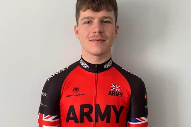 Reservist Gunner Johnathon Dorward, 21, is part of the British Army's cycling team