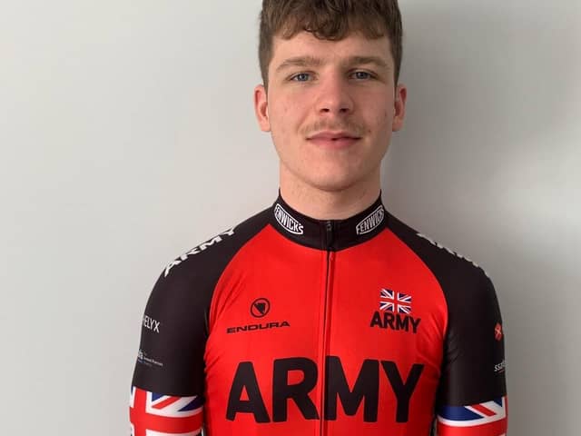 Reservist Gunner Johnathon Dorward, 21, is part of the British Army's cycling team
