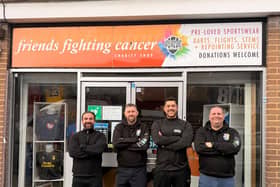 Jetts Gym Co-Owners, Mark Legg & Joel Kirby, Pictured With Ray & Lee from Friends Fighting Cancer.