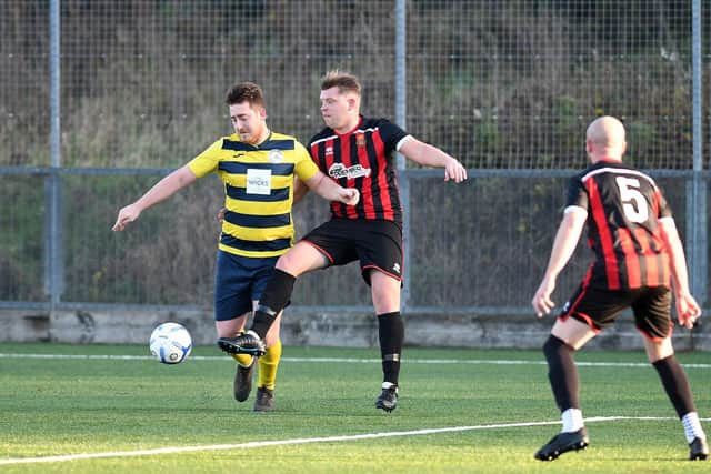 Fleetlands (red/black) v Paulsgrove. Picture: Neil Marshall