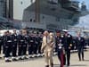Prince Charles and Camilla visit HMS Queen Elizabeth to honour heroes of the Falklands War